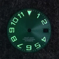 1 pcs replacement 369 threaded dial sun pattern green luminous watch dial for nh35nh36 watch movement accessories