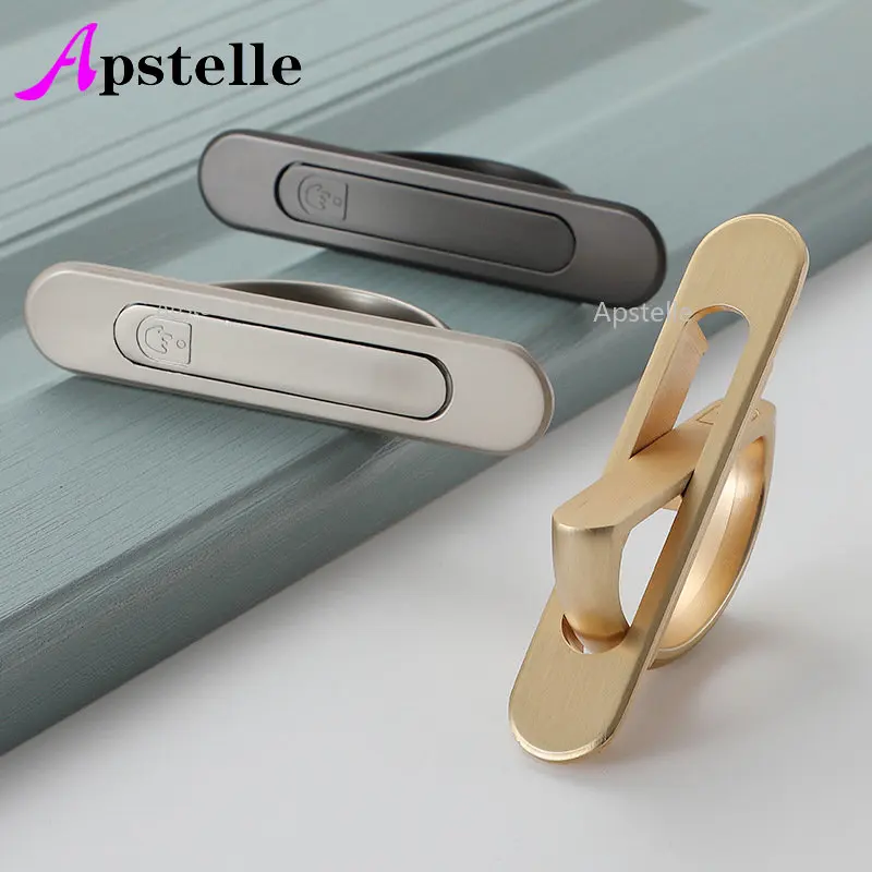 

Furniture Handle Hardware Pearl Nickel Zinc Alloy Recessed Flush Pulls Tatami Hidden Door Handle Cover Floor Cabinet Handle