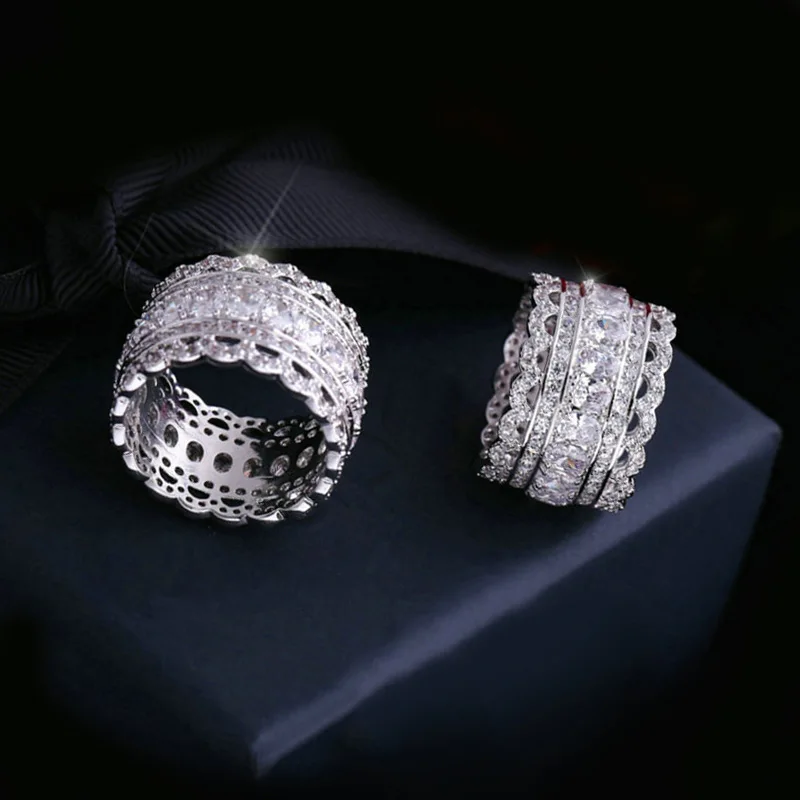 

2022 NEW Luxury Women Rings Alloy Crystal Birthstone Wedding Engagement Bands Anniversary Birthday Gift Jewelry