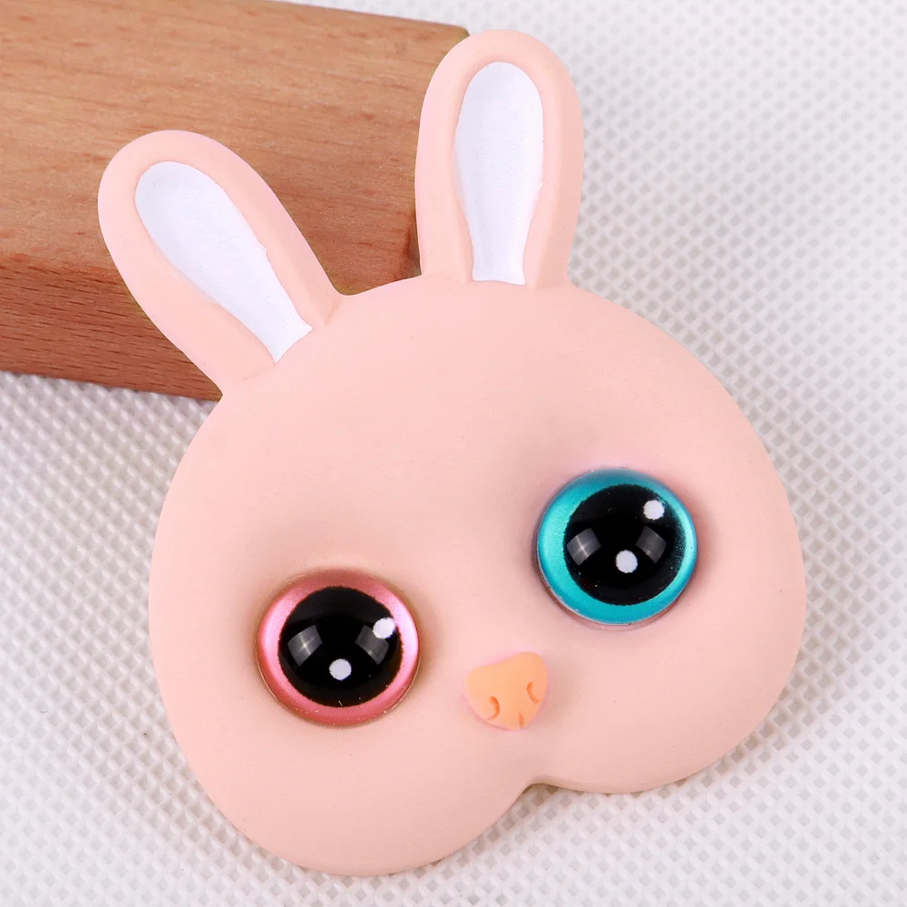 

2023 Cute 3D Rabbit Acrylic Brooch Badges Pins Kawaii Two Colors Eyes Bunny Brooches for Women's Clothing Jewelry Accessories