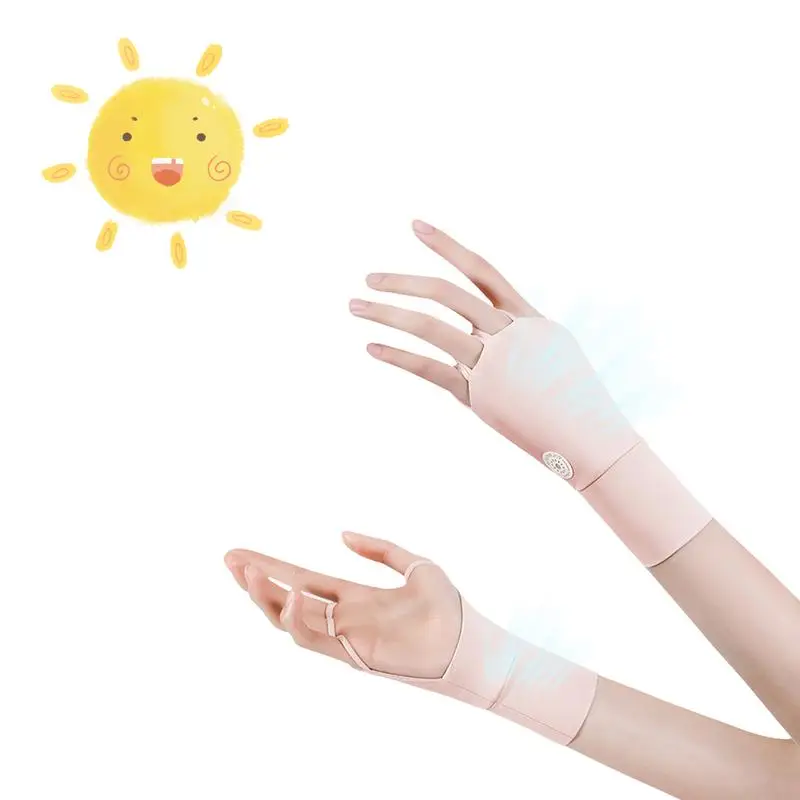 

Перчатки с защитой UV перчатка для гольфа Защита от УФ-лучей для гольфа открытые пальцы ледяной шелк солнцезащитный половинный прохладный и дышащий для женщин