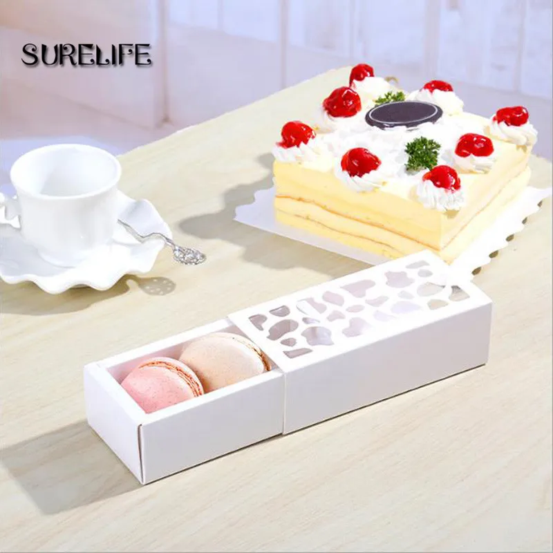 

30pcs White Hollow Macarons Box Cookie Package Baking Small Cake Box for Chocolate Muffin Biscuits Luxury Wedding Party Decor