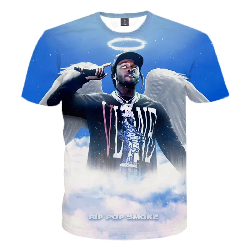 2024 популярная футболка с 3D-принтом рэпера поп дым классная в стиле хип-хоп для