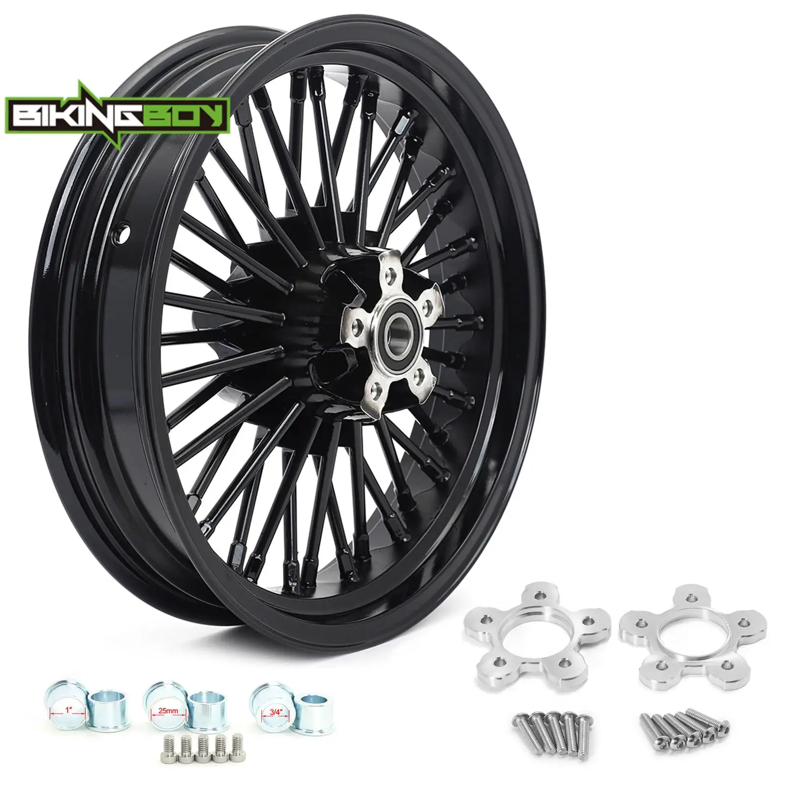 Переднее колесо на спицах 17 3,5 Fat для Touring Bagger Electra Glide FLHT FLHTC Road Glide FLTR Road King FLHR Street Glide FLHX 00-07 Переднее колесо на спицах 17 3,5 Fat для Touring Bagger Electra Glide FLHT FLHTC Road Glide FLTR Road King FLHR Street Glide FLHX 00-07