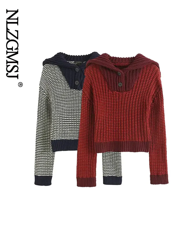 

Nlzgmsj Vintage Sweaters Women Pullover Winter Jumpers Loose Pullover Knitwear Casual Loose Sweater Pull Femme