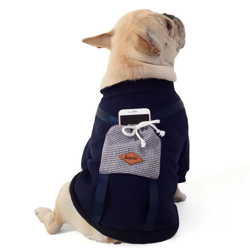 

Cute Dog Clothes Small Medium Dogs Puppy Winter Warm Sweater With Pocket Soft Pet Coat Dog Clothing For French Bulldog Bichon