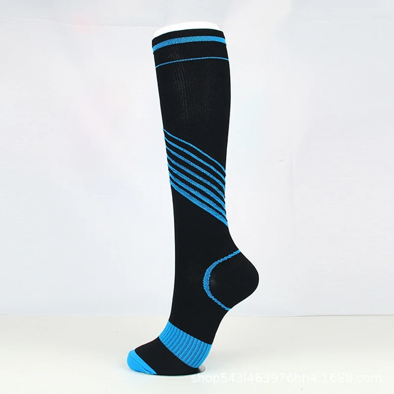 3pcs Stripe Outdoor Riding Unisex Sports Pressure Socks Sweat Absorption Breathable Medium Tube Socks Varicose Socks