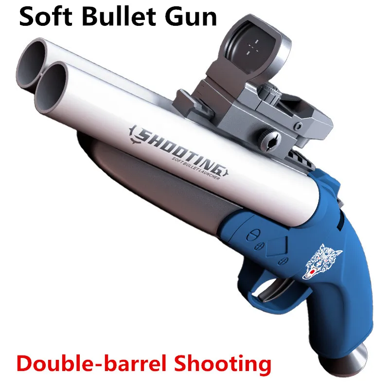 

Children's Toy Soft Bullet Gun Shell Ejection Soft Bullet Gun 3 Modes With 40 pcs EVA Bullet Double-barrel Shooting Outdoor Toys