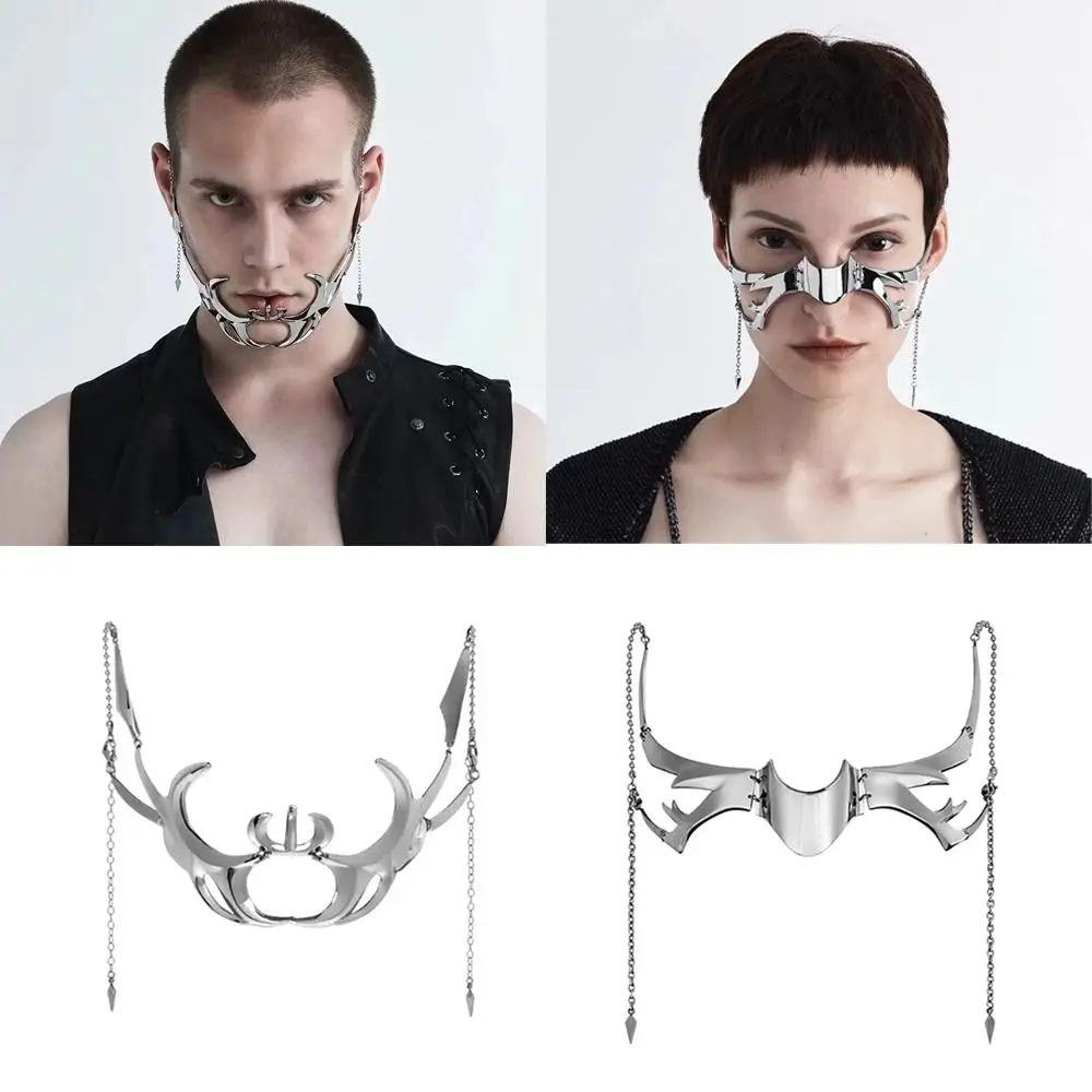 

Cyber Punk Gothic Mask Metal Cyber Punk Mask Fashion Facial Hollow Mask for Women Men