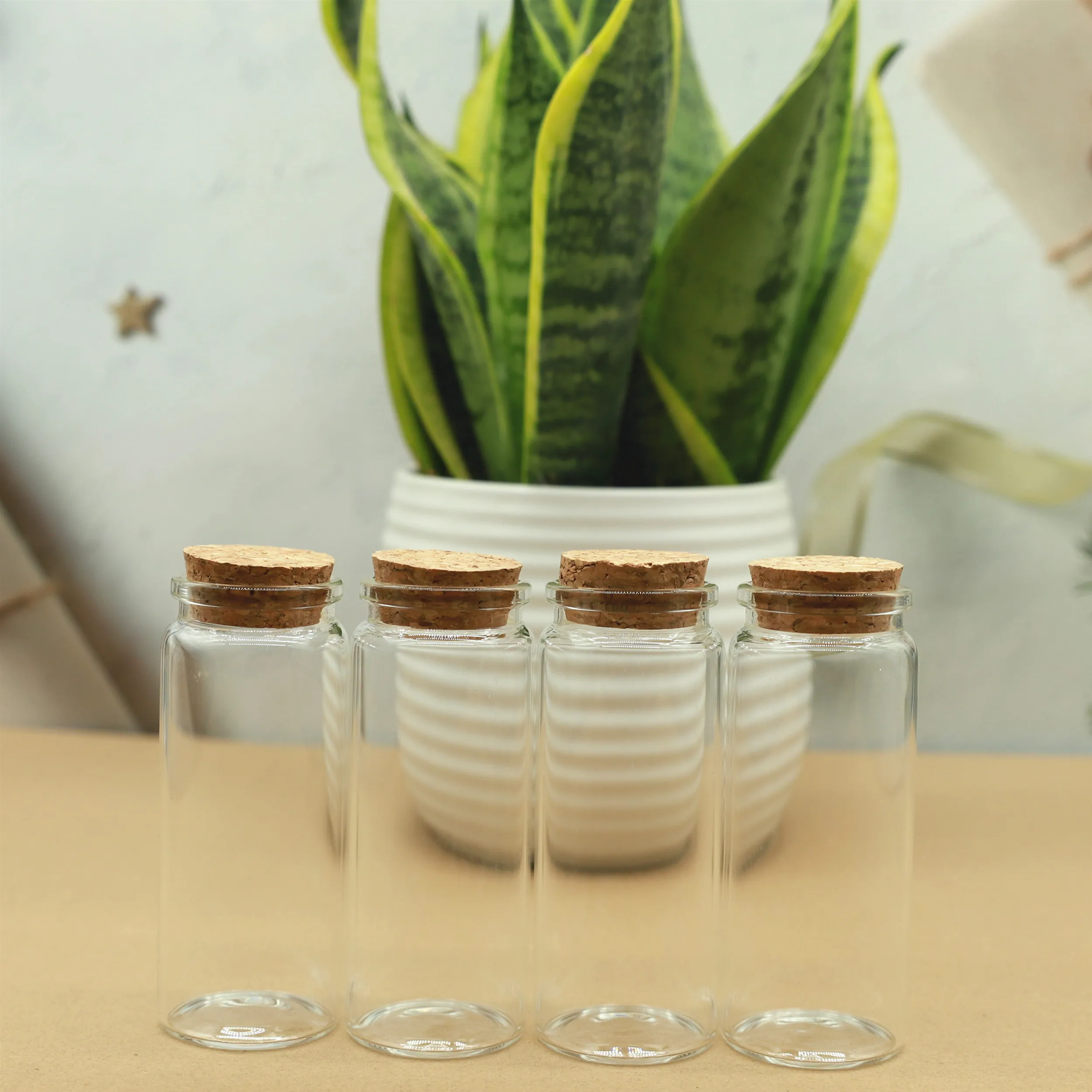 

24 Pieces Glass Bottles 37*90mm 70mlMini Storage tiny Jar for Spice Corks spicy Bottle Candy Containers Vials With Cork Stopper