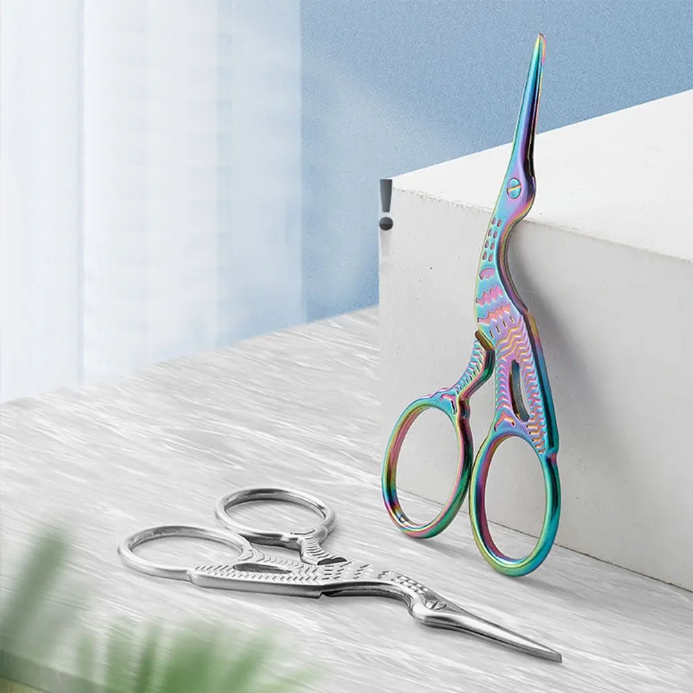 Трендовые ножницы для бровей с узором птиц из нержавеющей стали градиентом