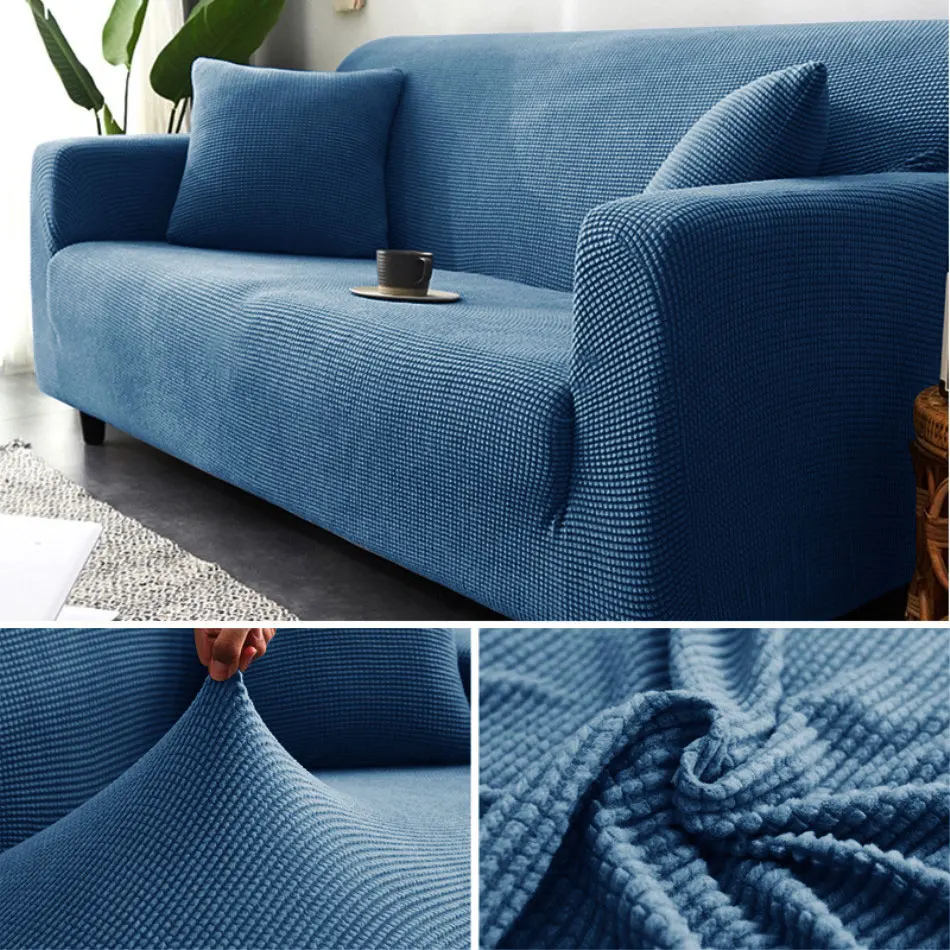 Thick Elastic Sofa Cover Slipcover for Living Room Stretch Polar Fleece Armchair Cover 1/2/3/4 Seater L Shape Corner Sofa Covers