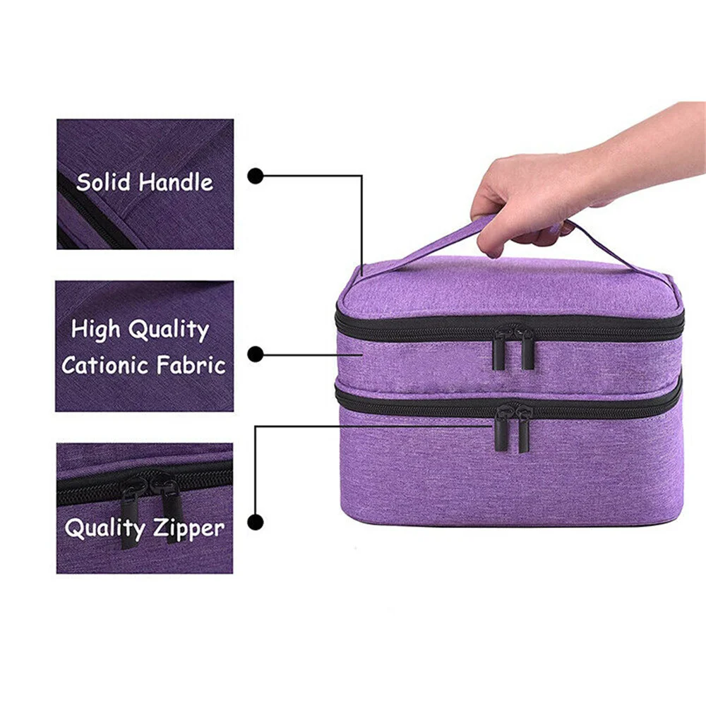 Fast Drop Shipping Nail Polish Storage Cosmetic Bag Organizer Carry Case 30 Bottles Essential Oil Bag Bolsa De Almacenamiento images - 6