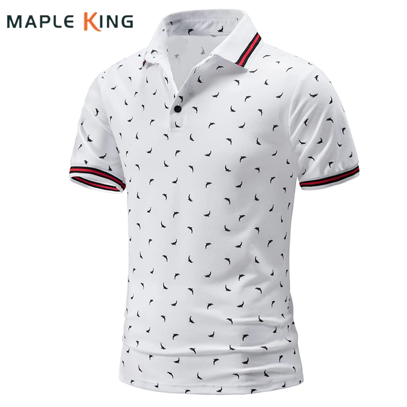 

Luxury Mens Clothing Fashion White Polo Shirts 2022 Summer Casual Print Social Polo Homme Camiseta Masculina Tops Men Golf Shirt