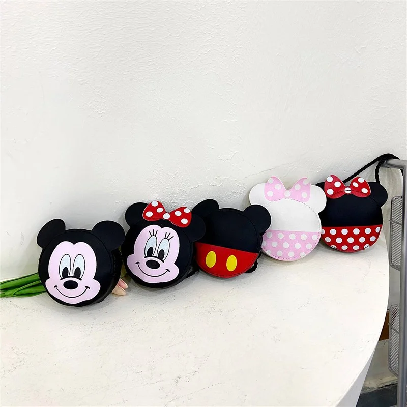 

2023 Disney Mickey Minnie Shoulder Bags for Girls Kawaii Coin Purse Anime Figures Crossbody Bags Fashion Handbags Birthday Gifts
