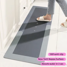 Super Absorbent Kitchen Floor Mat Diatom Mud Pad Bath Pad Anti-Slip Carpet Kitchen Mats Wipeable Wash Long Strip Carpet