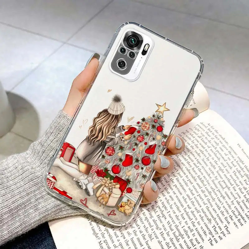Рождественский художественный чехол для телефона девушек Xiaomi Redmi Note 12 11 11S 11T 11E 10