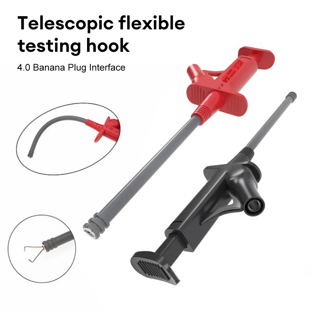 

Quick Test Hook Clip Professional Insulated 1000V High Voltage Flexible Testing Probe 4mm Banana Socket for Instrument and Meter