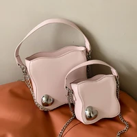 unique design sweet heart chain small solid shoulder crossbody bags for women luxuru brand high quality top handle tote bag 2022