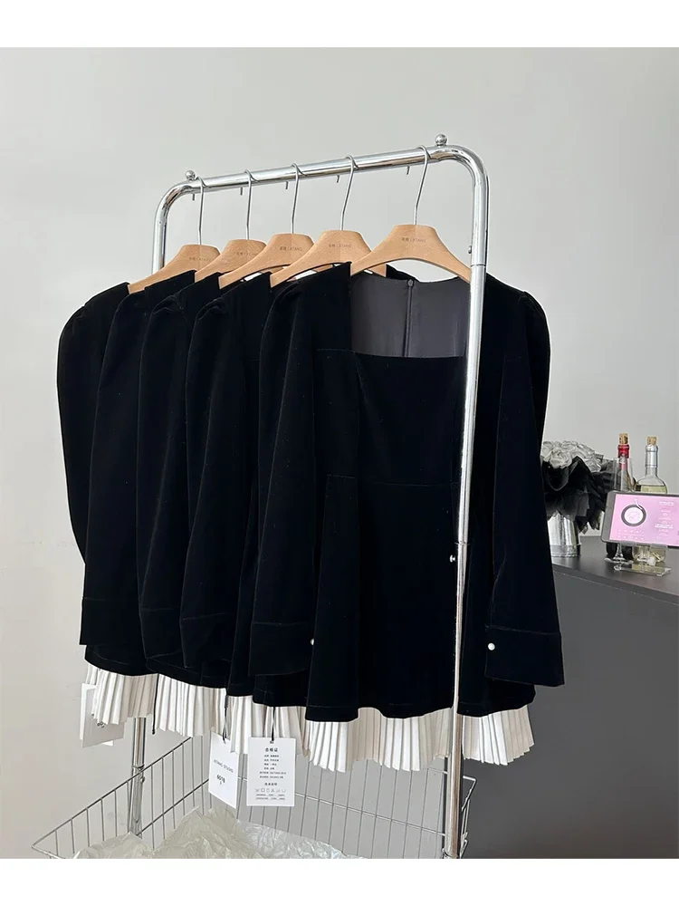 Женское винтажное платье с длинным рукавом