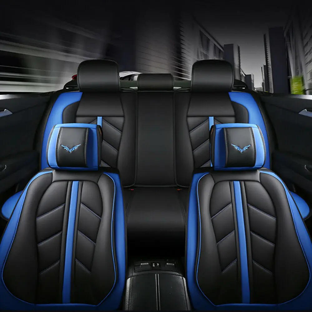Deluxe Leather Universal Front Rear Cushion Full Set 5-Seats SUV Car Seat Covers Accessory Car Interior Accessories