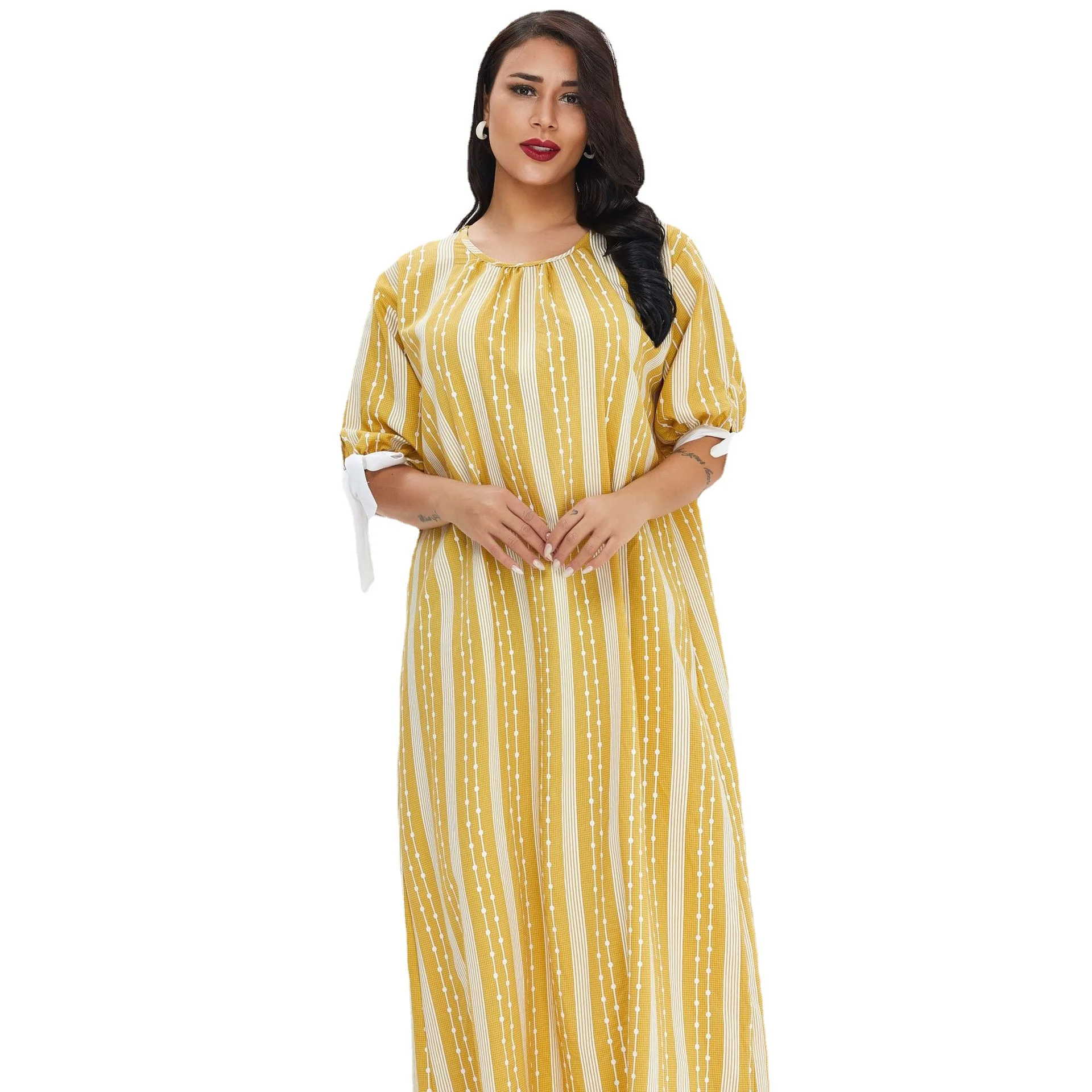 Muslim Fashion Women Dress Pajamas Summer Arab Robes  Vestidos Middle Eastern Arabia Dubai Abaya Turkey Robe Donsignet