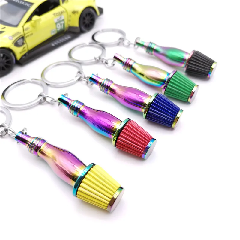 

JDM Culture Car Styling Hellaflush Racing Car Keyring Air Intake Filter Keychain Creative Plating Colorful Jdm Keychain