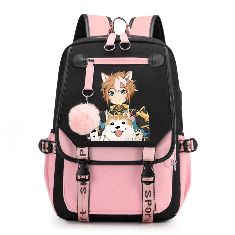 

Genshin Impact Backpack for Boys and Girls School Canvas Bag Waterproof Laptop Large Capacity Men Travel Bag 2022 Back To School