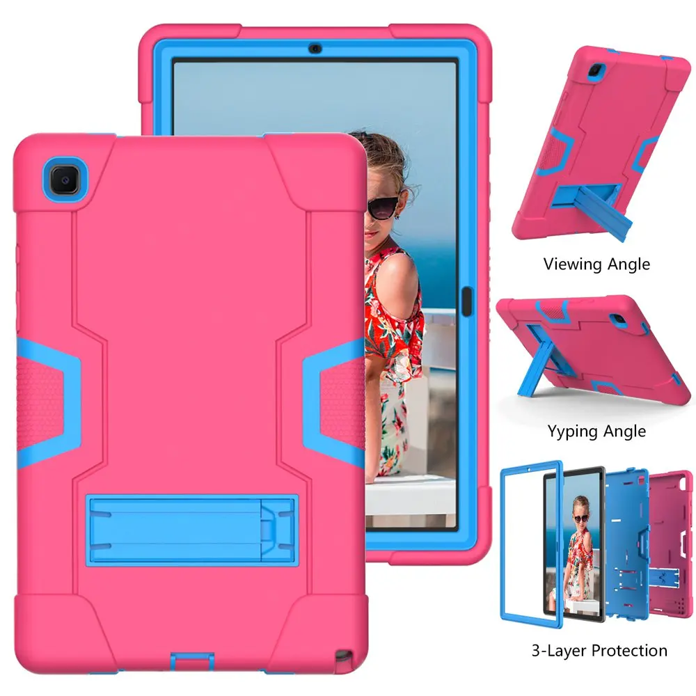 Фото Чехол для Samsung Galaxy Tab A7 10,4 дюйма SM-T500 T505, силиконовый + поликарбонатный, противоударный, с подставкой, чехол для планшета Samsung SM-T503 T509 10,4 дюйма №3
