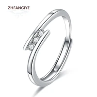elegant women ring 925 silver jewelry with zircon gemstone open finger rings accessories for wedding bridal party gift wholesale
