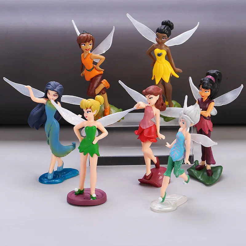 

Disney Tinkerbell Flower Faery Fairy Elf Princess Pvc Anime Action Figure Mini Model Figurine Doll Toys For Children'S Gift 7pcs