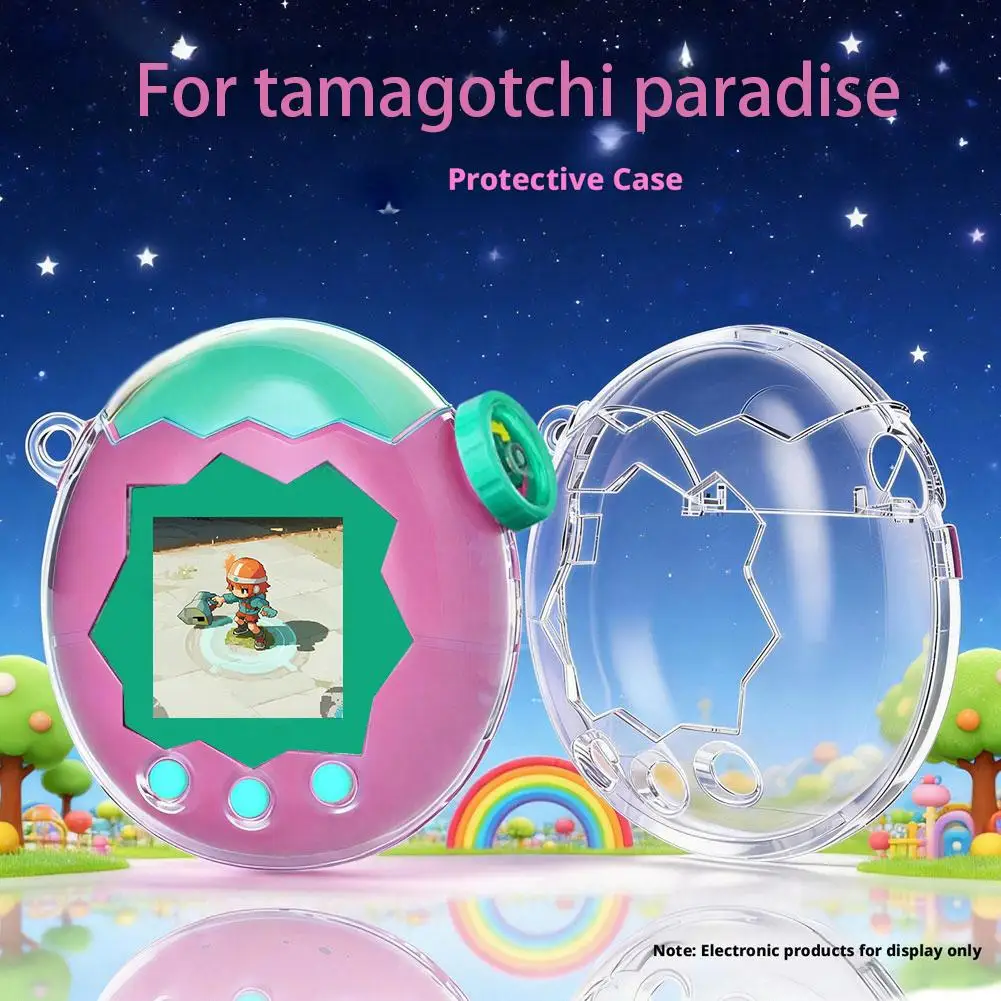 Фото Прозрачный чехол из ТПУ с блестками для Tamagotchi Paradise, защитный противоударный прозрачный чехол-накладка №2