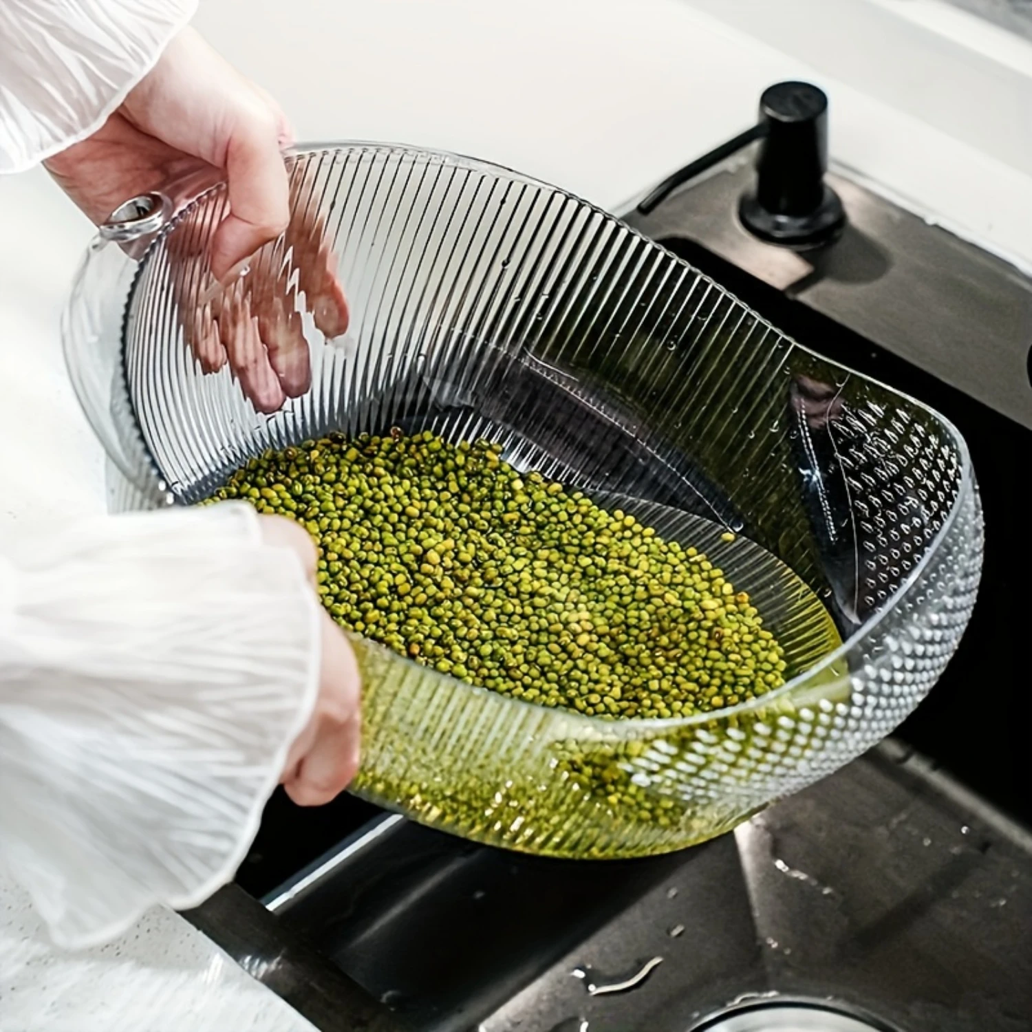 Кухонный Дуршлаг с тонкой сеткой удобные ручки для фруктов и овощей-прочная