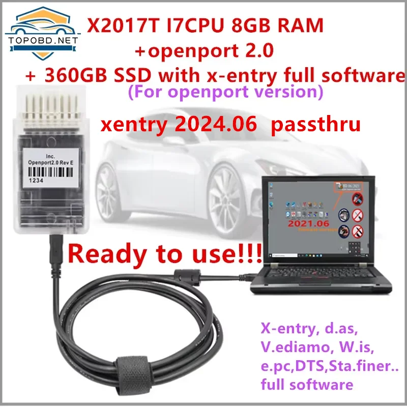 MB Star c4 c5 2024.06 xentry новейшее программное обеспечение v.ediam/X/D.AS/D.TS SSD 360 ГБ + процессор