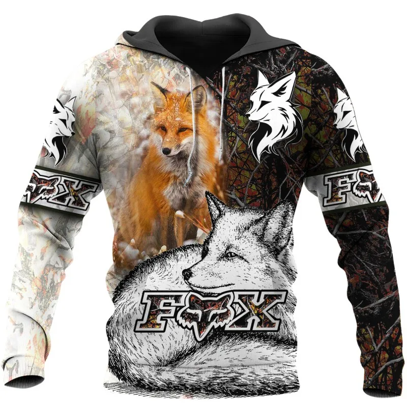 

Fashion Fox Hunter 3D Print Hoodie Casual Street Hip Hop Element Zipper Hoodie Autumn Winter Long Sleeve Sweatshirt 004