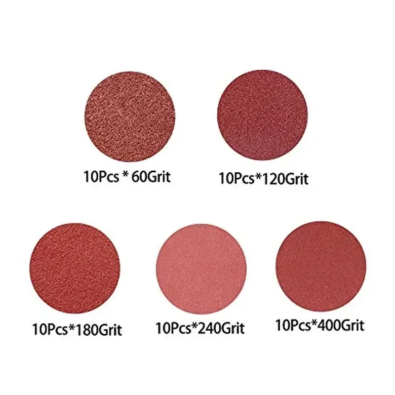 50 шт. 5 дюймов 8 отверстий крючок и петля шлифовальные диски наждачная бумага 60 120