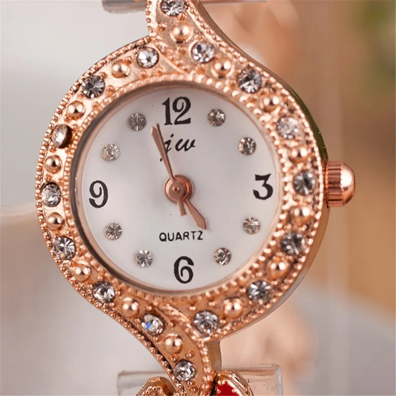 Fashionable And Minimalist Women's Watch Digital Seven Color Steel Band Circular Diamond Dial Women's Watch Clock Timer