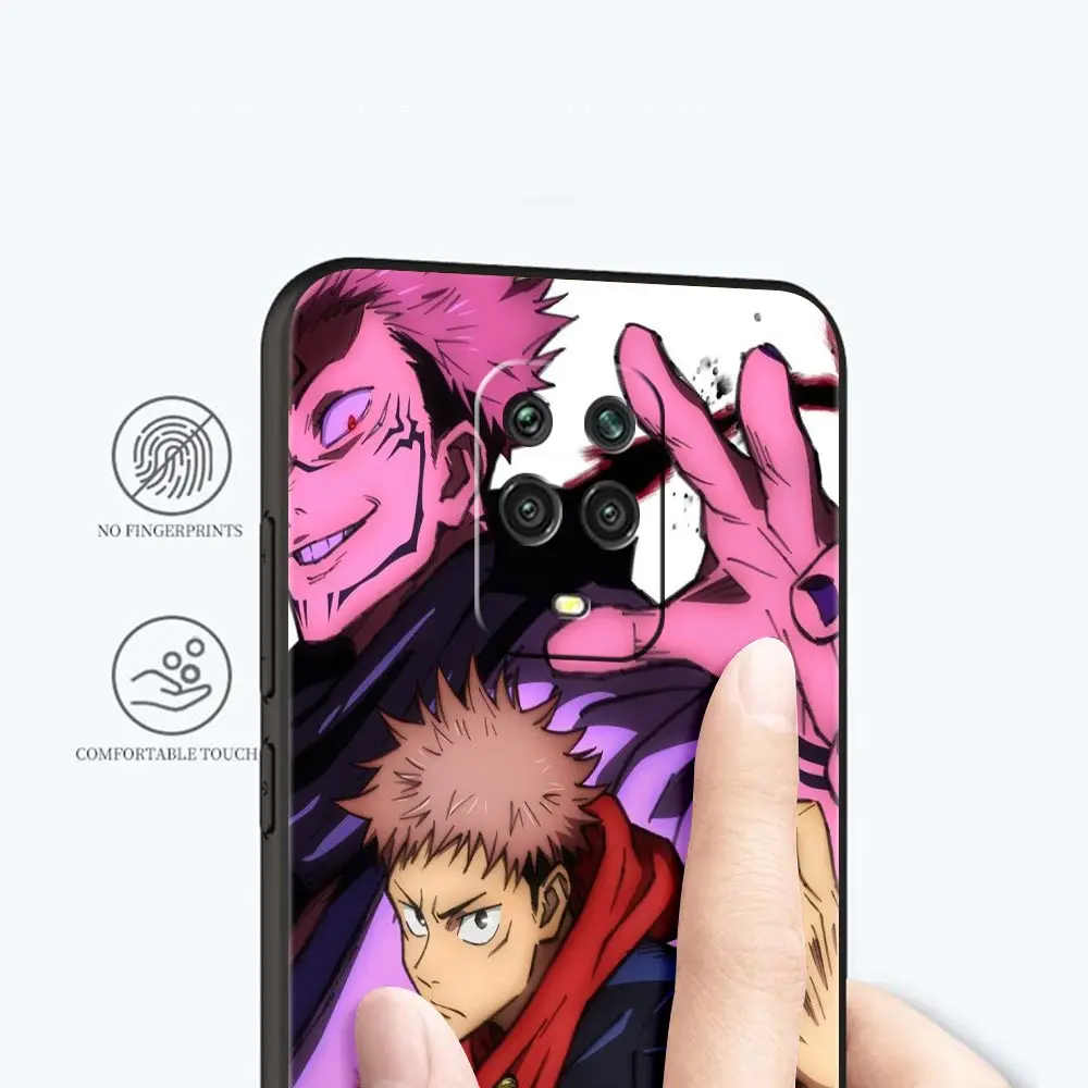 Silicone Case For Xiaomi Redmi Note 10 11 9 8 Pro 9S 8T 9A 9C 9T K50 Soft TPU Back Phone Cover Coque Funda Jujutsu Kaisen Anime
