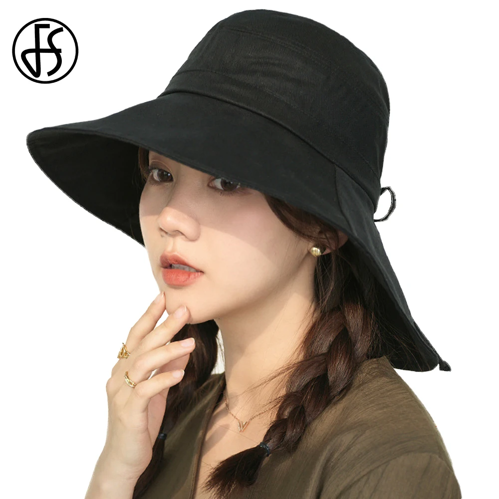 

Женская хлопковая шляпка от солнца FS, Пляжная складывающаяся шляпка от солнца, для весны и лета, 2019