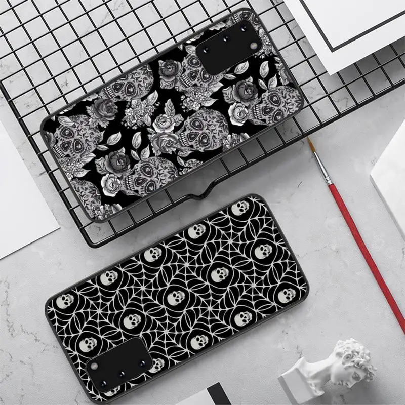 

Gothic Fashion Skull Phone Case for Samsung S20 lite S21 S10 S9 plus for Redmi Note8 9pro for Huawei Y6 cover