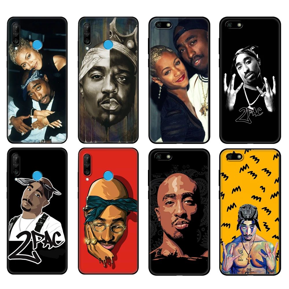 Черный чехол из ТПУ для Huawei Honor 50 Lite PRO 20 10 10i 20S 30S 30 7A 7s 7C Тупак Амару Шакур