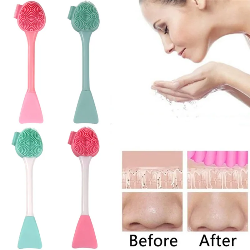 

Face Cleansing Brush Double Head Silicone Face Washing Priduct Skin Care Home Use Devices Facial Care Tool Makeup Brushes