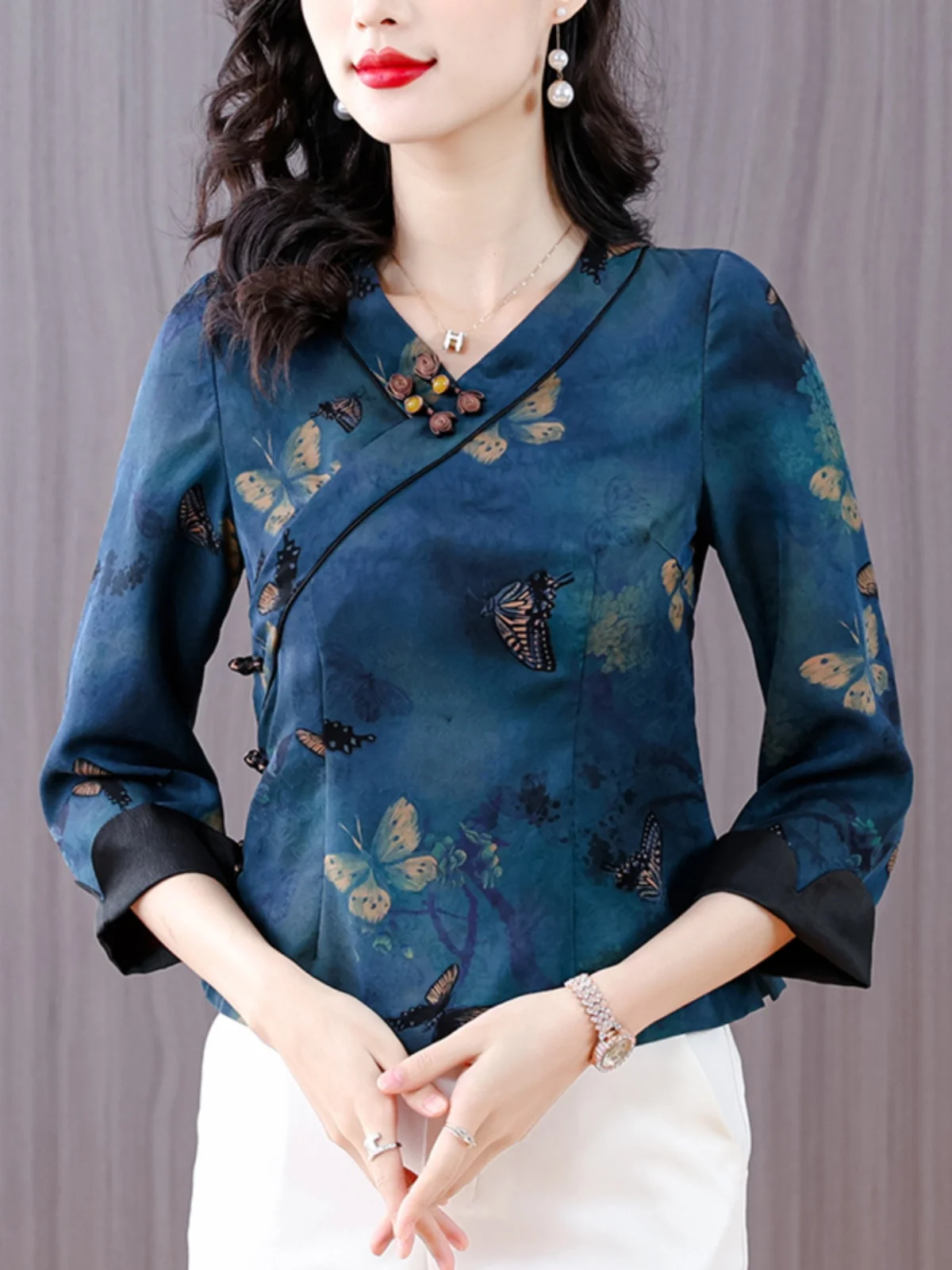 Китайская пряжа Hualuo Xiangyun женский короткий китайский костюм топ универсальная