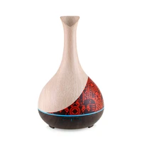 wood grain 300ml essential oil aromatherapy diffuser ultrasonic whisper quiet cool mist humidifier with colorful night light