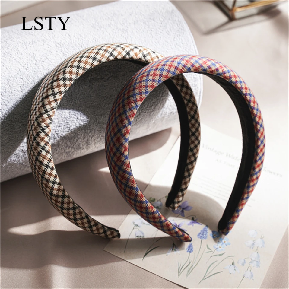 

2023 New Headband British Style Sweet Fashion Hairbands Thick Plaid Head Bands Hairpin Out All-match Jewelry