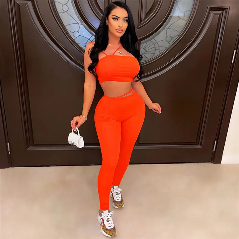 

2022 Повседневный женский спортивный костюм, велосипедный комплект из двух предметов, короткий топ и длинные брюки, спортивный костюм, подход...