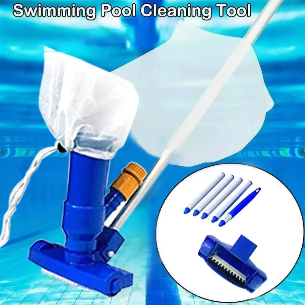 

Swimming Pool Vacuum Cleaner 120CM Extension Rod Portable Suction Head Brushes Cleaning Tool Sets For Pond Fountain