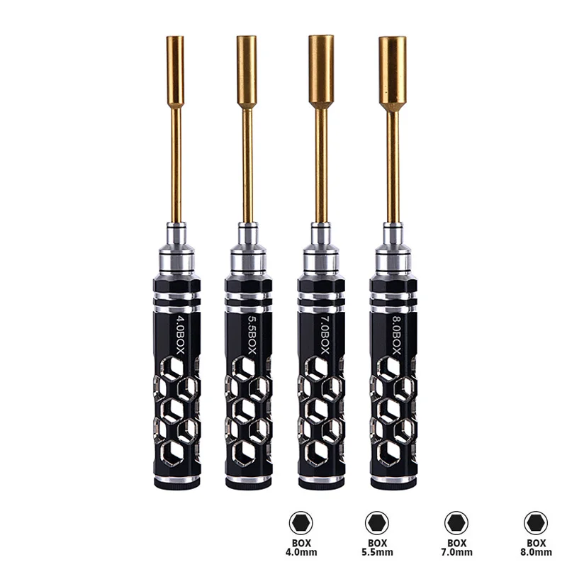 

4Pcs 4.0 5.5 7.0 8.0 Hex Driver Set Allen Screwdriver RC Tools Flat Head Hexagon Screw Drivers Wrench Tool Kit for RC Quadcopter