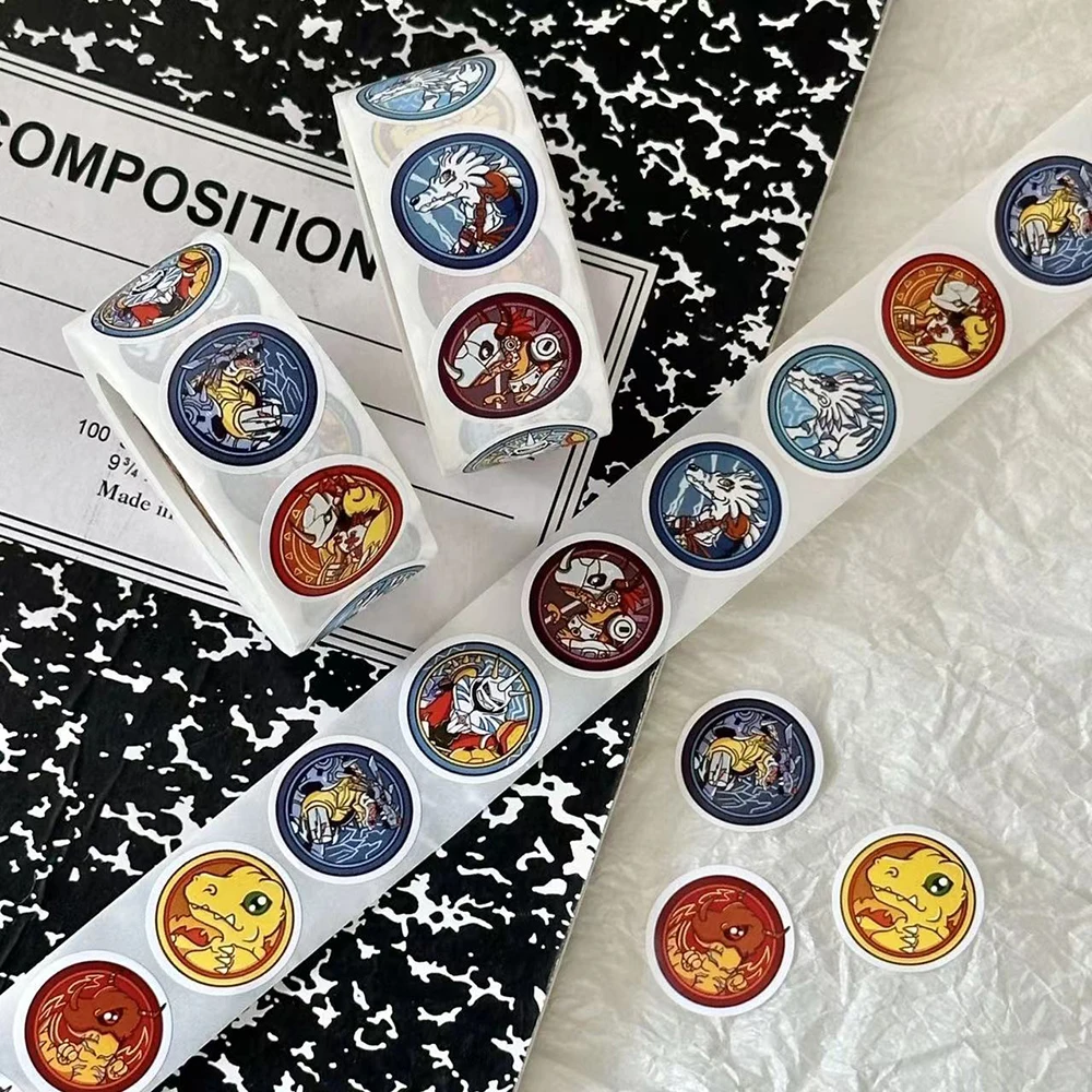500 шт.рулон Аниме Digimon Adventure Уплотнительная этикетка Наклейки Крутой мультфильм DIY Наклейки для ноутбука Украшение Наклейка Детская награда Подарочная игрушка (art.: 3920cc80fd2ba) - 3920cc80fd2ba
