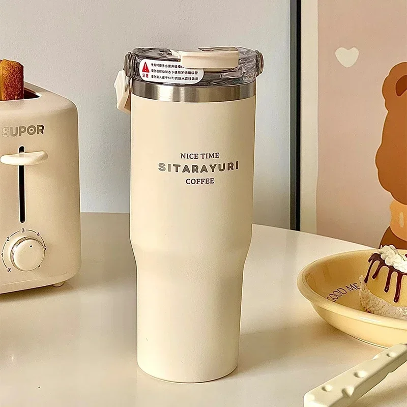 Женская термобутылка для холодной воды с двойной соломинкой 20 унций